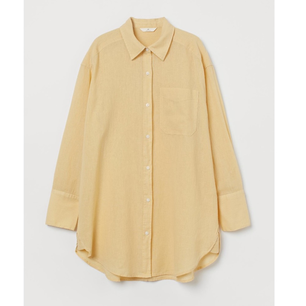NEW WITH TAGS LINEN COTTON  BLEND SHIRT OVERSHIRT SWIMCOVER OVERSIZED DRESS S M